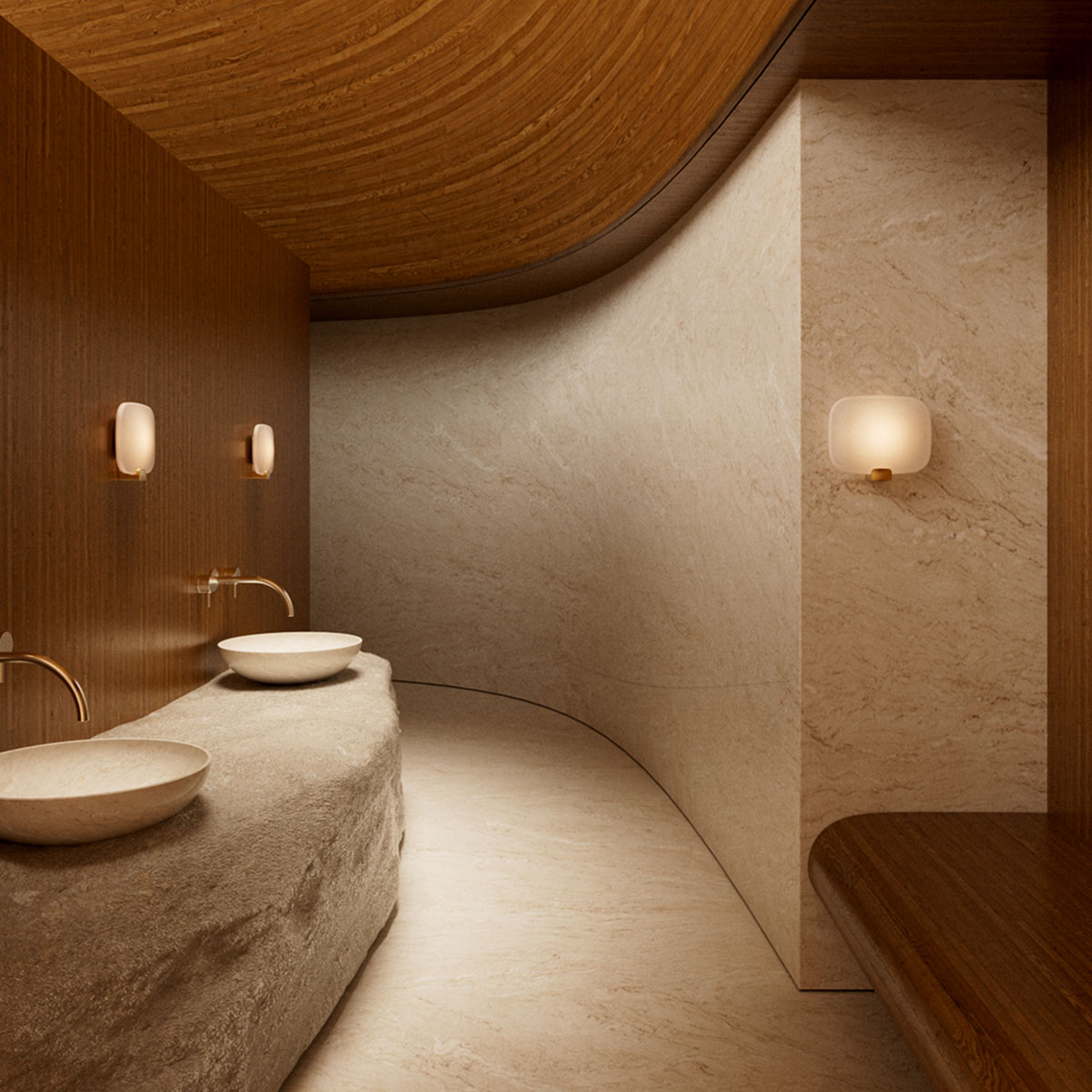 Light me Tender Wandleuchte IP44 Horizontal in Gold Weiß – elegante Designerlampe von DCW Editions für den Flur auch für Badezimmer geeignet