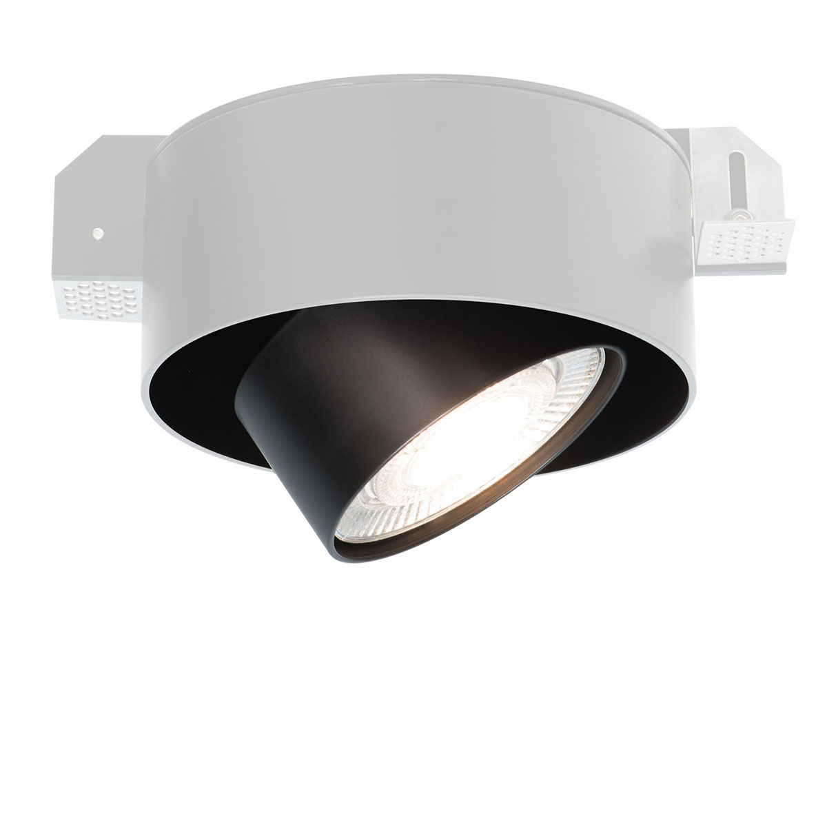 Wittenberg 4.0, wi4-eb-1r-db Einbaustrahler, Schwarz matt, Extra-Warmweiß 2700K, Spot 12° Wittenberg 4.0, wi4-eb-1r-db Einbaustrahler, Schwarz matt, Warmweiß 3000K, Flood 38°