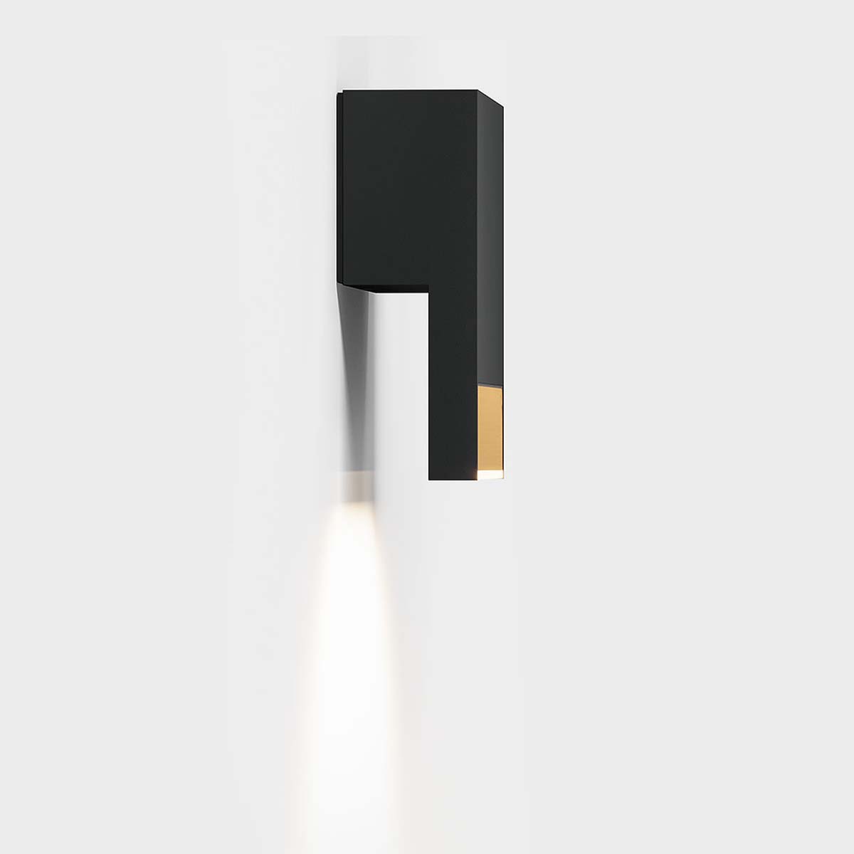 li.2 Wandleuchte, H: 15 cm, T: 5,7 cm, Deep Black
