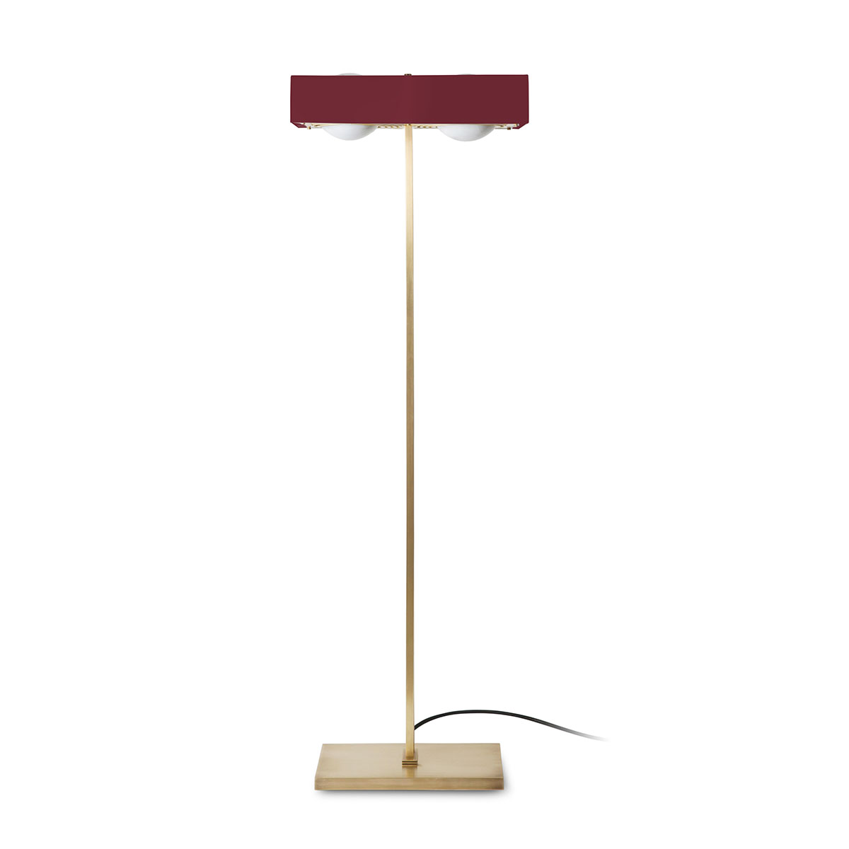 Bert Frank Kernel Standlampe, H: 125 cm, 2-flammig, Rot aus goldfarbene Oberfläche und Aluminium und Glas – Designerleuchte aus England, blendfreies Licht Bert Frank Kernel Standlampe, H: 125 cm, 2-flammig, Rot aus goldfarbene Oberfläche und Aluminium und Glas – Designerleuchte aus England, blendfreies Licht