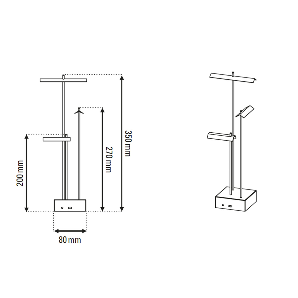 Technische Zeichnung DCW Editions Knokke Akku Tischleuchte Technische Zeichnung DCW Editions Knokke Akku Tischleuchte