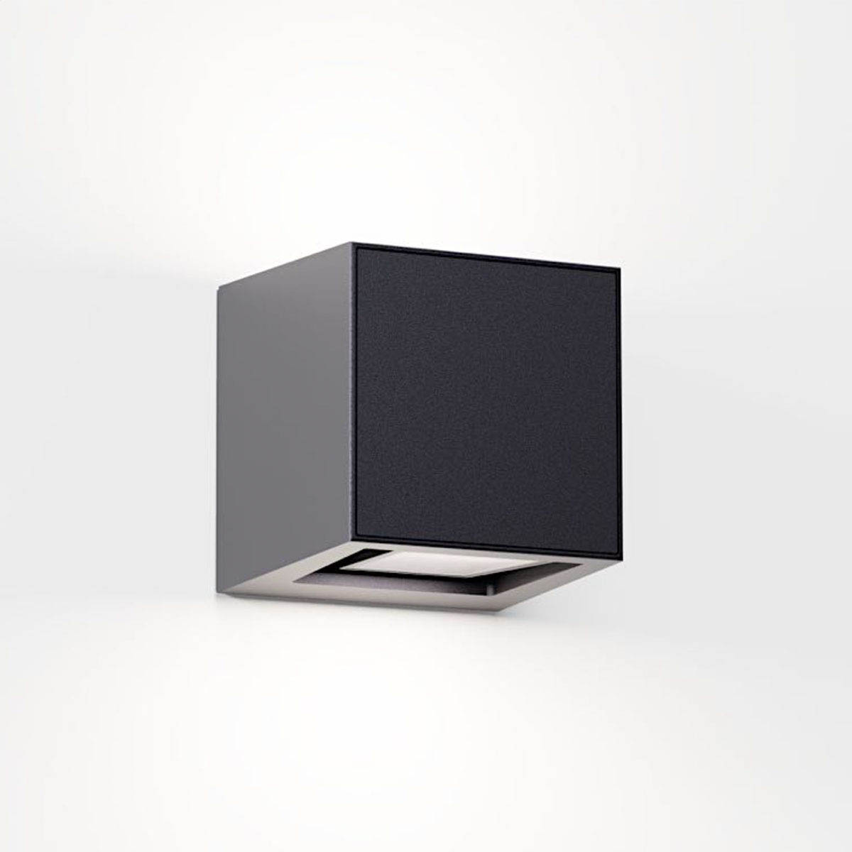 Rechteckige Wandleuchte für außen in der Farbe schwarz