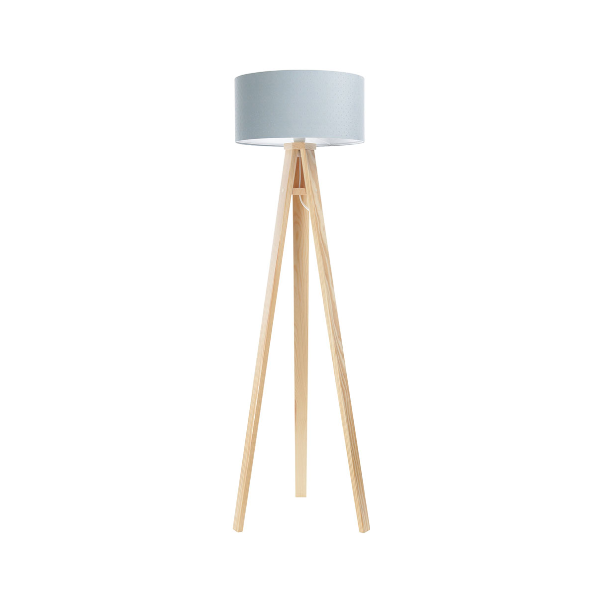 Kinder Stehleuchte, Hellblau, Holz,  Ø: 50 cm