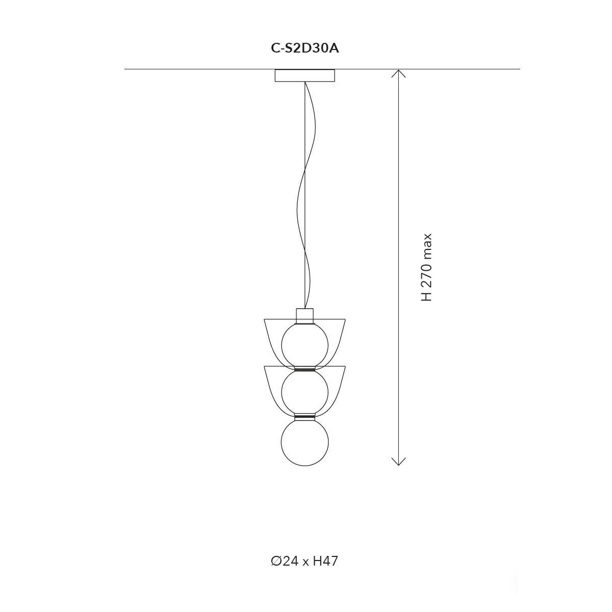 Penta Light Gems Short Pendelleuchte – technische Zeichnung, ideal über Esstisch, Küche oder Wohnzimmer Penta Light Gems Short Pendelleuchte – technische Zeichnung, ideal über Esstisch, Küche oder Wohnzimmer