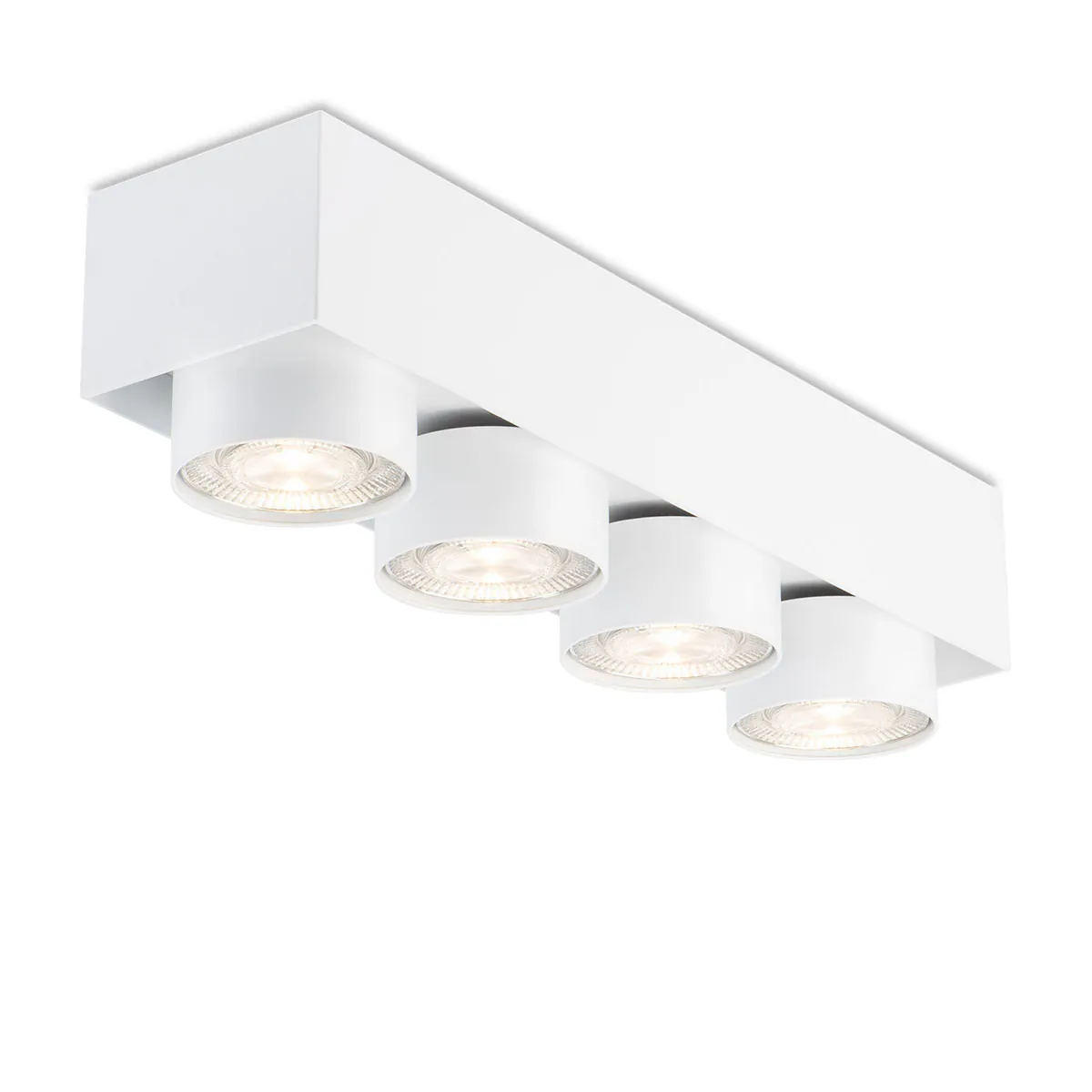 Wittenberg 4.0, wi4-ab-4e-hb Aufbaustrahler, Weiß matt, Extra-Warmweiß 2700K, Spot 12°, Phase Cut Wittenberg 4.0, wi4-ab-4e-hb Aufbaustrahler, Weiß matt, Warmweiß 3000K, Flood 38°, Bluetooth