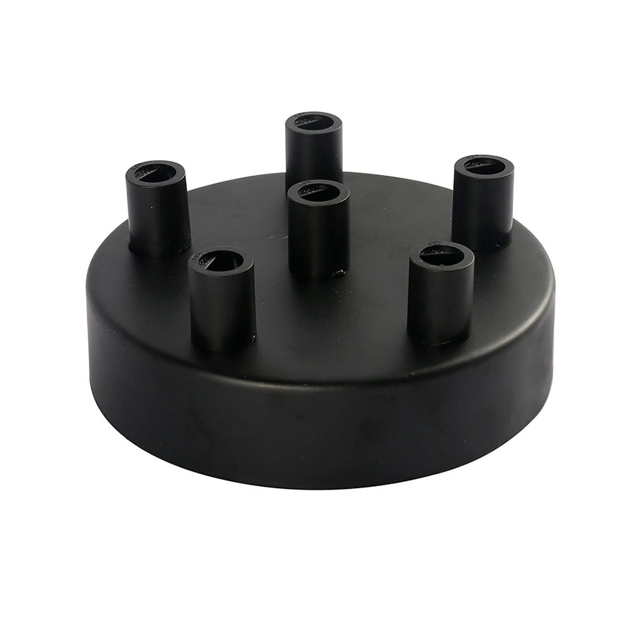 Lampen Baldachin Metall 6-fach Schwarz, Ø: 10 cm x H: 2,5 cm Lampen Baldachin Metall 6-fach Schwarz, Ø: 10 cm x H: 2,5 cm