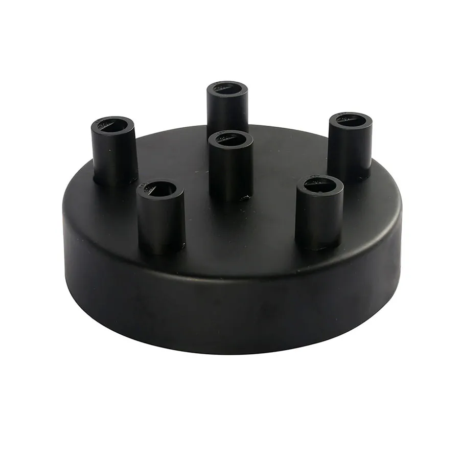 Lampen Baldachin Metall 6-fach Schwarz, Ø: 10 cm x H: 2,5 cm