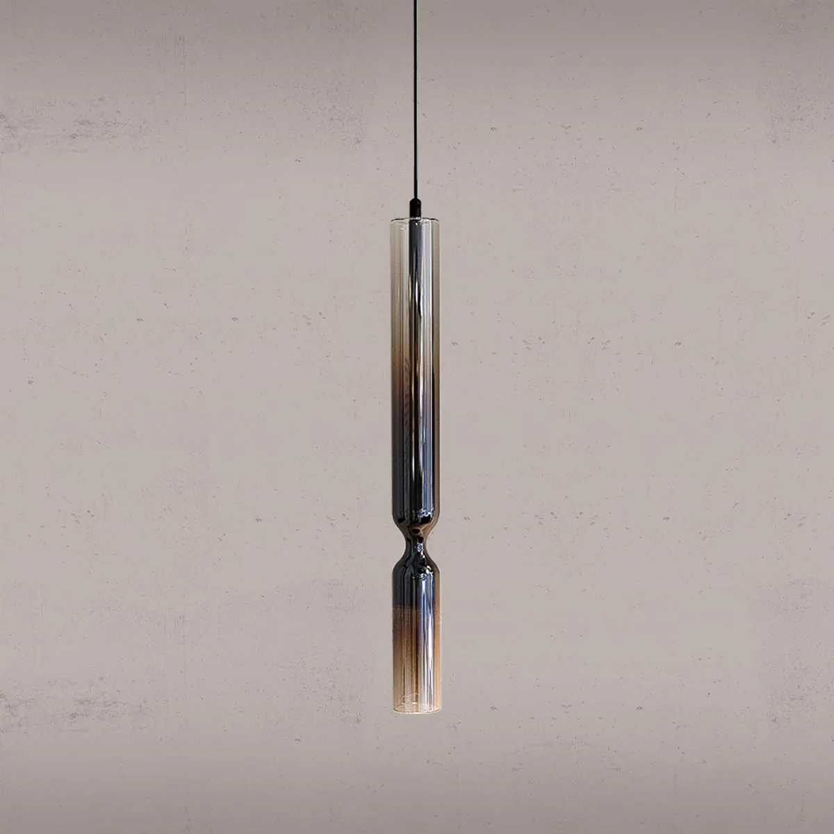 Misty Micro Pendelleuchte, Schwarz Glas, H: 30 cm, Schwarz, Phasenabschnitt