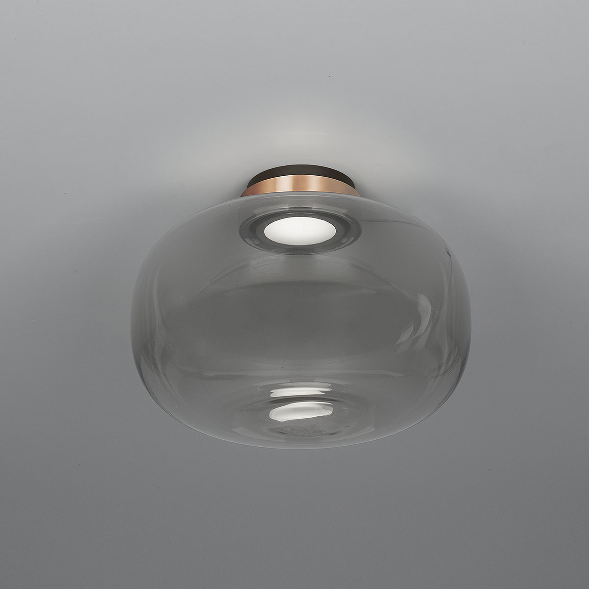 Tooy_Legier_557-74_C74_C41_SG TOOY Legier 557.74 Deckenleuchte, Schwarz & Messing, Rauchglas – italienisches Design