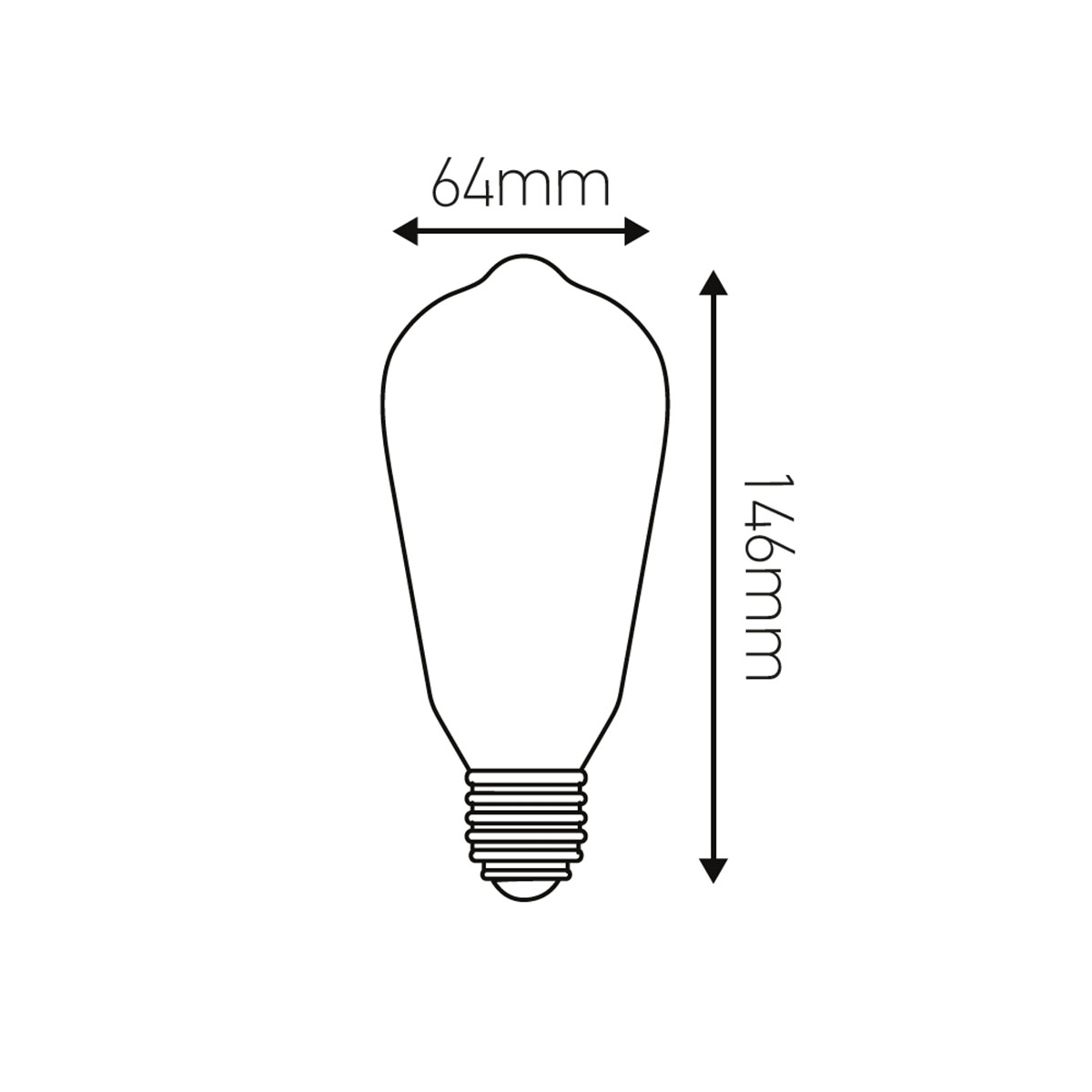 Edison twisted LED filament 4W E27 2000K 200lm amber dimmbar