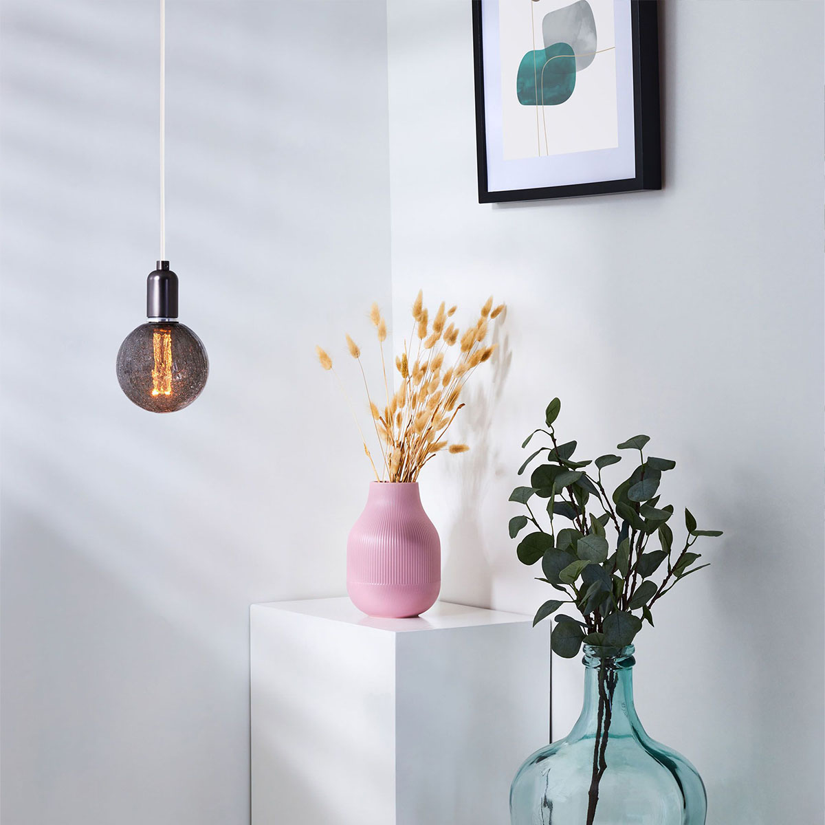 Textilkabel für Lampe, 2 Meter Stoffkabel 2-adrig (2 x 0,75mm²), Weiß