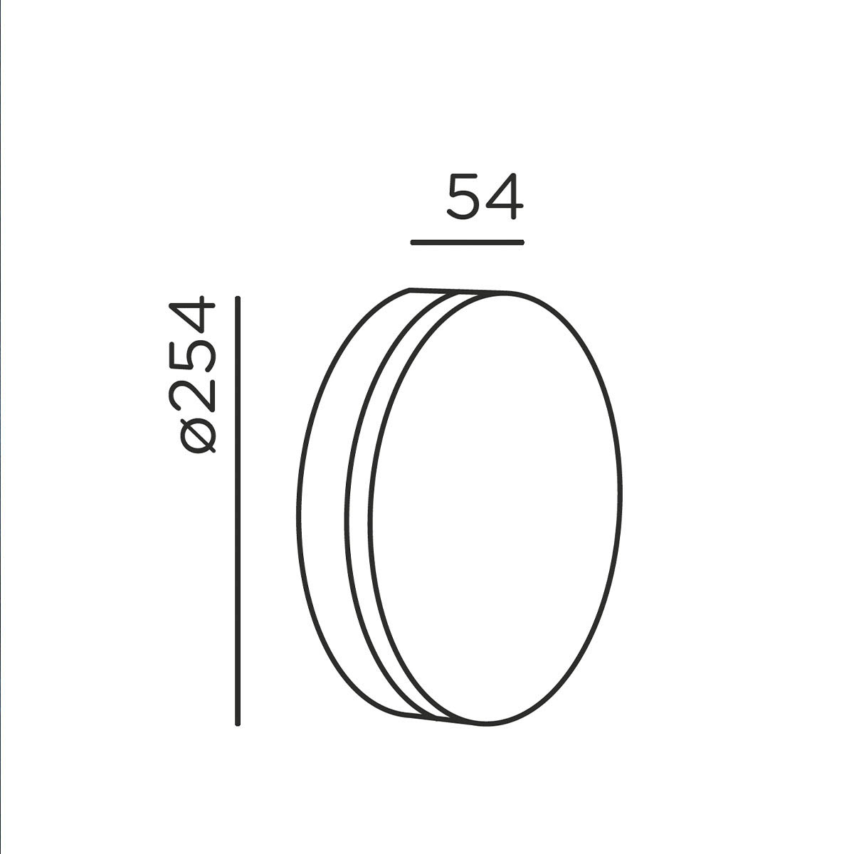IP44.de lisc Wand- und Deckenleuchte, Ø: 25,4 cm, H: 5,4 cm, Anthrazit