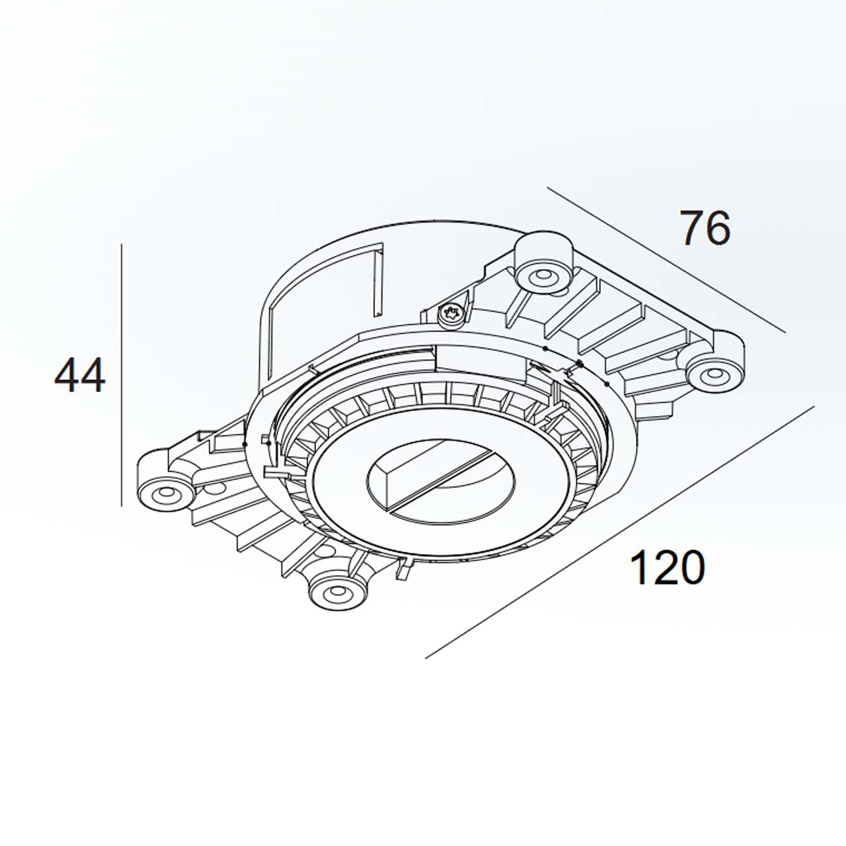Delta Light MOUNTING KIT R53 TRIMLESS, L: 12 cm, B: 7,6 cm, H: 4,4 cm