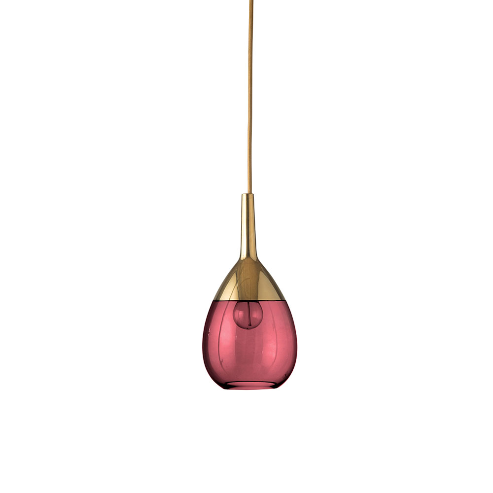 Lute Pendelleuchte S Ø 14 cm, Ruby, Gold