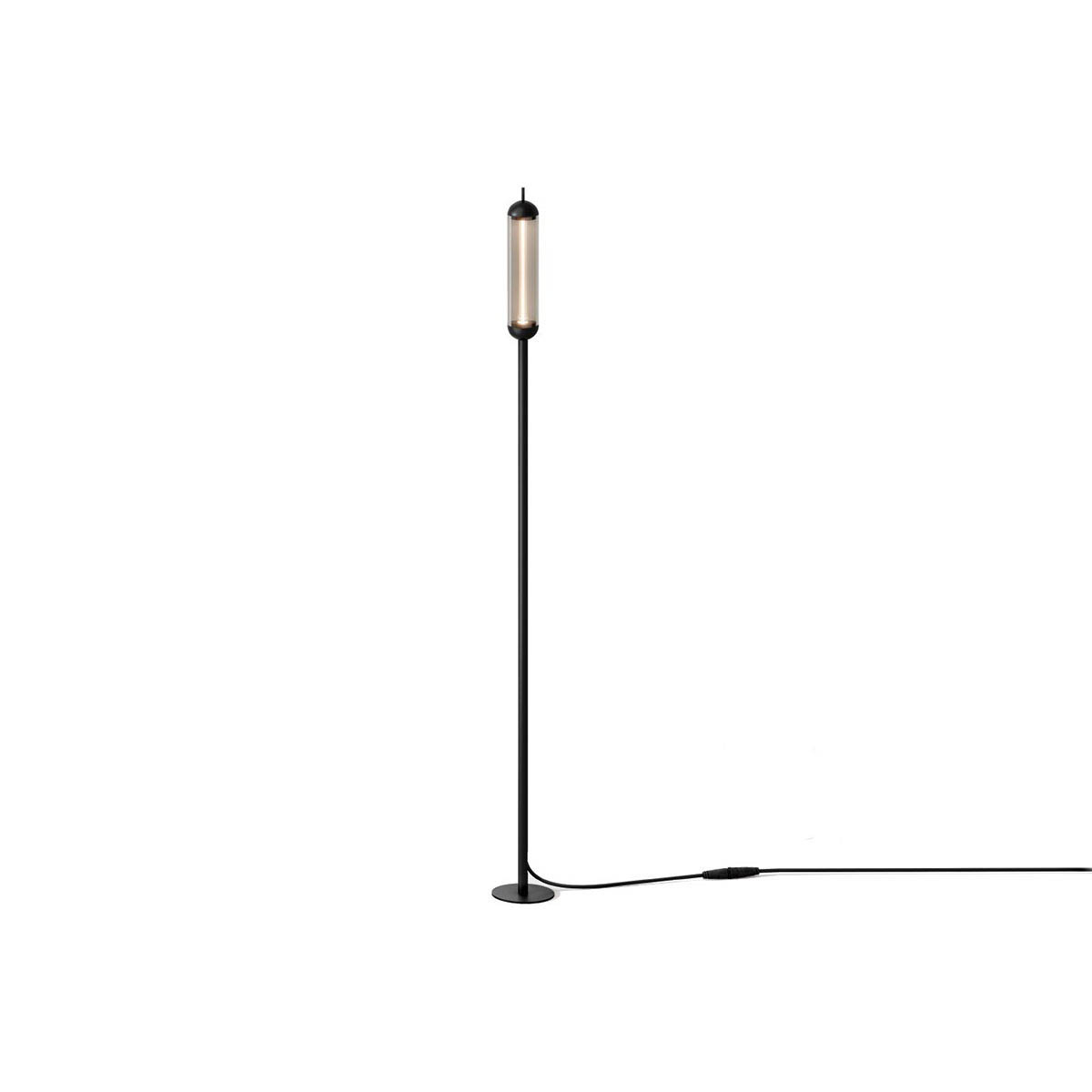 Stabförmige schwarze Erdspießleuchte und verbindungskabel