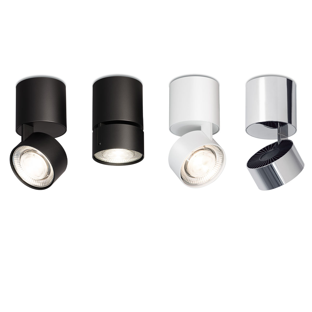 Wittenberg 4.0, wi4-ab-1r Aufbaustrahler, Weiß matt, Warmweiß 3000K, Medium 24°, Phase Cut Wittenberg 4.0, wi4-ab-1r Aufbaustrahler, Schwarz matt, Warmweiß 3000K, Flood 38°, Bluetooth