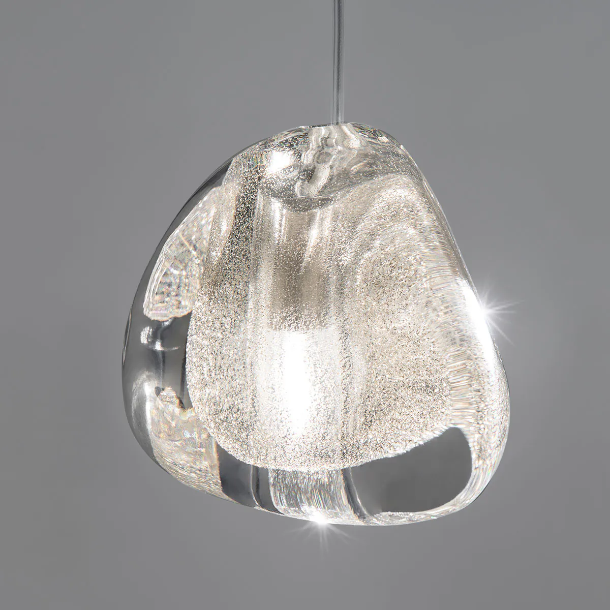 Mizu Pendelleuchte Ø: 11 cm, Silver Dust, G4, IGBT