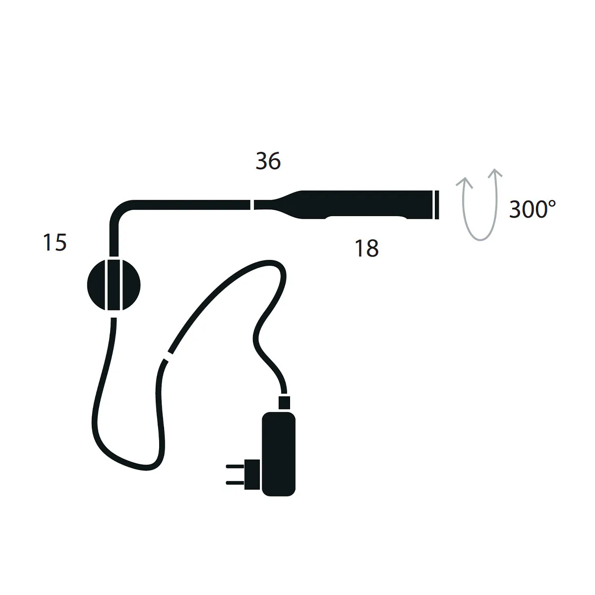 Flo Wall Wandleuchte, Gunmetal, Extra-Warmweiß 2700K, mit Kabel und Stecker