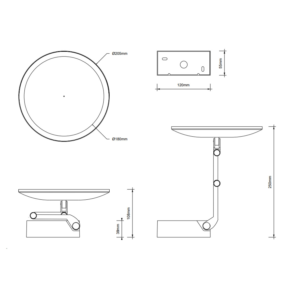 Technisches Datenblatt Decor Walther Vision R 5x Kosmetik, Schminkspiegel mit Licht Bad, H: 20,5 cm, B: 20,5 cm, Chrom Kosmetikspiegel Technisches Datenblatt Decor Walther Vision R 5x Kosmetik, Schminkspiegel mit Licht Bad, H: 20,5 cm, B: 20,5 cm, Schwarz matt Kosmetikspiegel