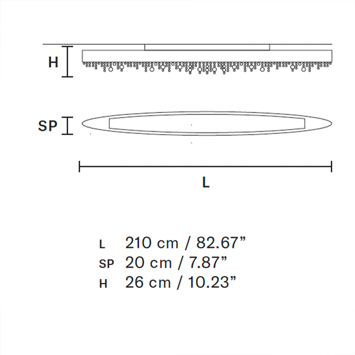 Masiero Olà PL8 OV 210 Deckenleuchte Deckenleuchten - technische Zeichnung Masiero Olà PL8 OV 210 Deckenleuchte Deckenleuchten - technische Zeichnung