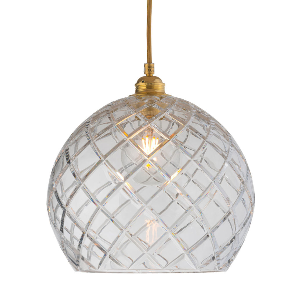 Rowan Pendelleuchte Crystal L Ø 28 cm, Gold, Large Check