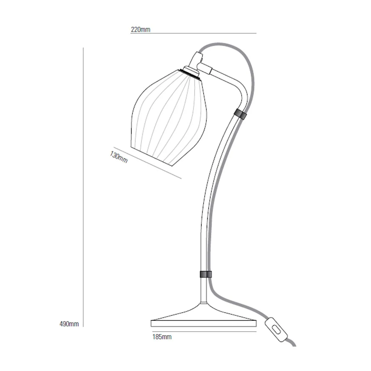 Fin Tischleuchte, H: 49 cm