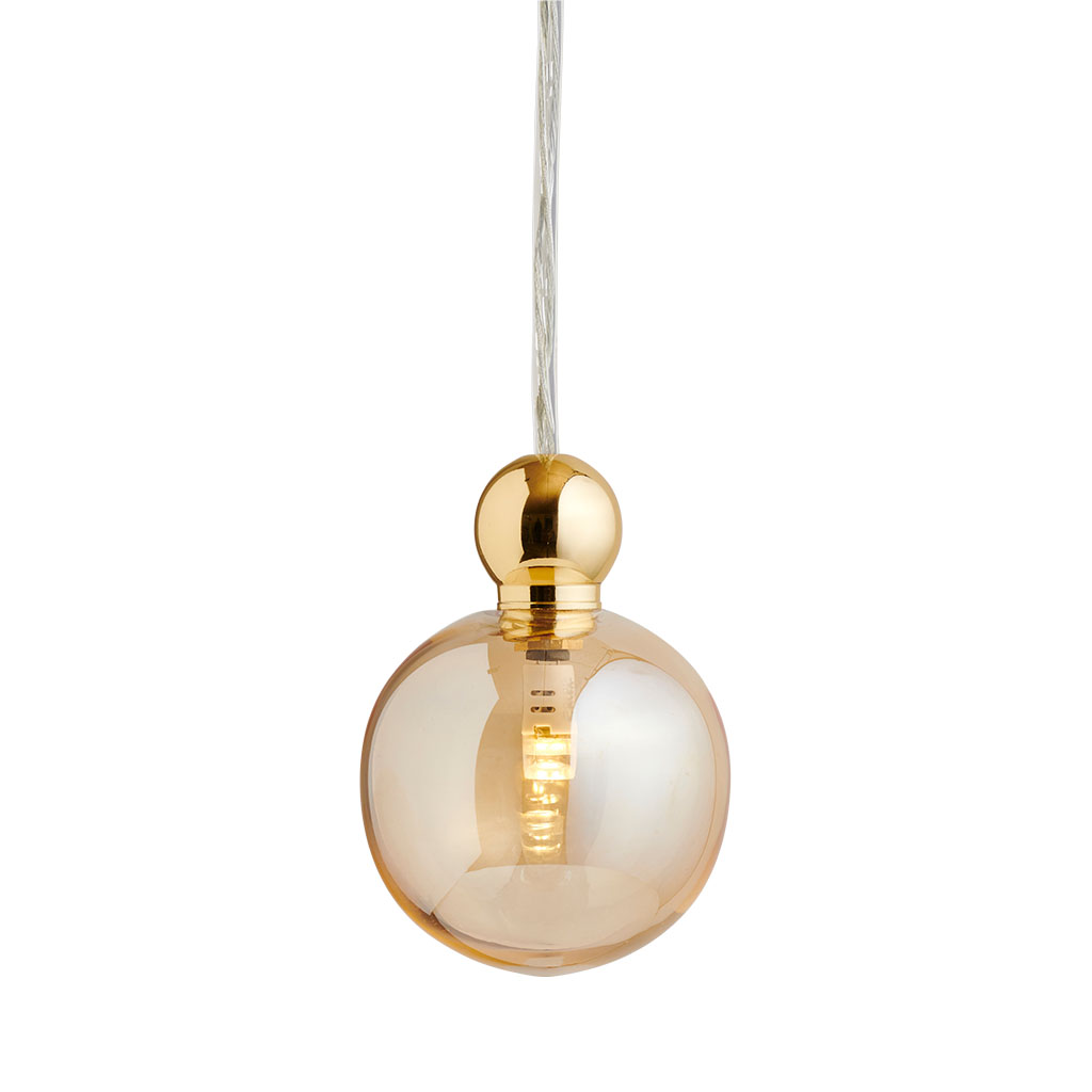 Ebb & Flow Uva Pendelleuchte M Ø 7 cm Uva Pendelleuchte M Ø 7 cm, Golden Smoke, Gold, mit Einzelbaldachin Golden Smoke Pendelleuchten – Designleuchte, nachhaltige Beleuchtung für Esszimmer Ebb & Flow Uva Pendelleuchte M Ø 7 cm Uva Pendelleuchte M Ø 7 cm, Golden Smoke, Gold, für Multi-Baldachin Golden Smoke Pendelleuchten – Designleuchte, dimmbar für Flur