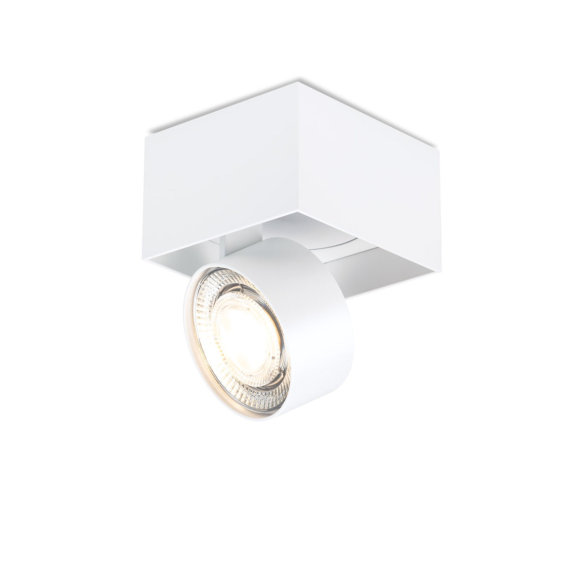 Wittenberg 4.0, wi4-ab-1e-hb Aufbaustrahler, Weiß matt, Extra-Warmweiß 2700K, Spot 12°, Phase Cut Wittenberg 4.0, wi4-ab-1e-hb Aufbaustrahler, Weiß matt, Warmweiß 3000K, Flood 38°, Bluethooth