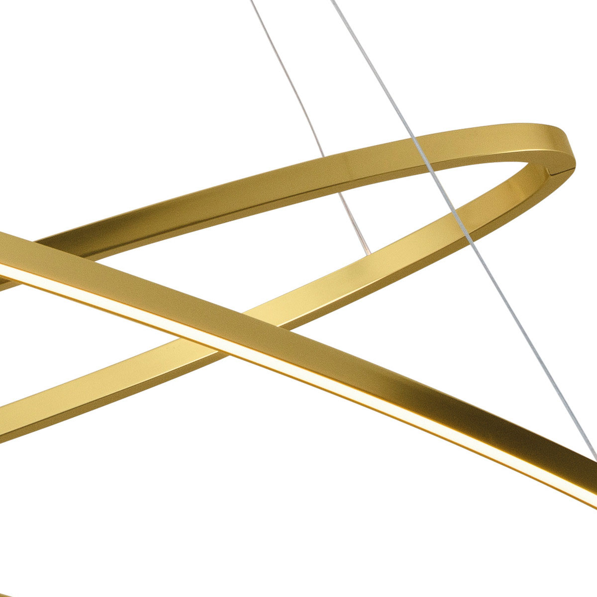 Ellisse Double Pendelleuchte, L: 135 cm, Gold lackiert, Warmweiß 3000K