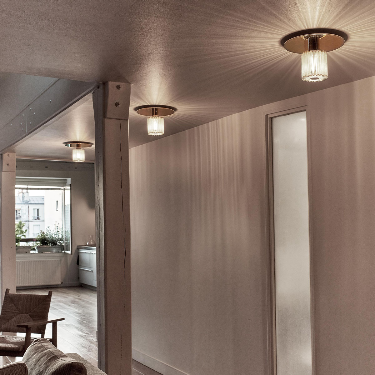 In The Sun 380 Wandleuchte Silber, Netz Silber Ø 38 cm – hochwertige Designerlampe aus dem Hause DCW Editions für den Flur