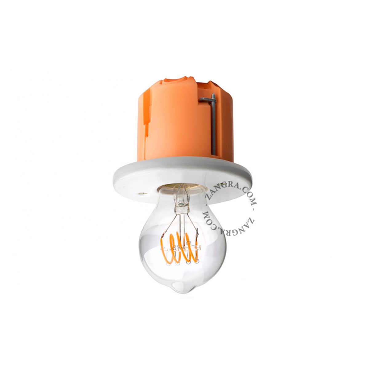 light.027.w, flache Einbauleuchte, reines Porzellan, weiß