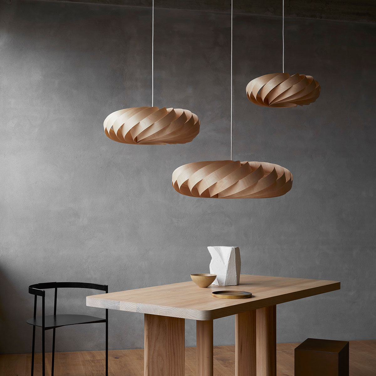 TR5 Pendelleuchte, Silber Aluminium gebürstet, Ø: 60 cm, H: 20 cm