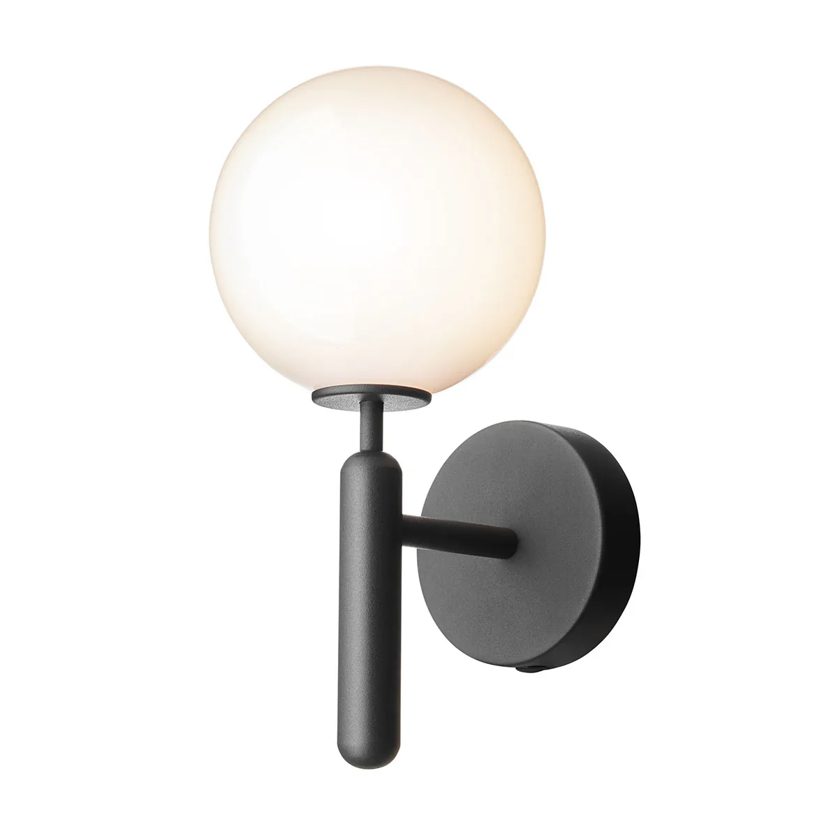 Miira Wandleuchte, Ø: 17,5 cm, H: 28,5 cm, Steingrau, Opalglas