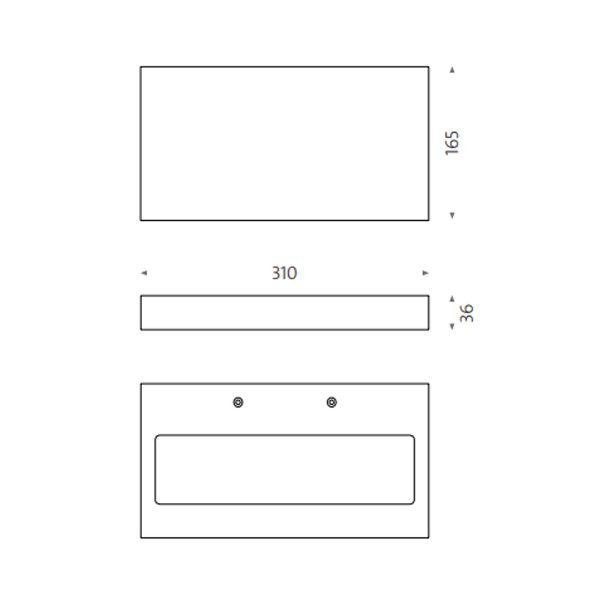 Mawa Design One piece 8 Wandleuchte, B: 31 cm, T: 16,5 cm Dunkelbronze Warmweiß 3000K Phase Cut