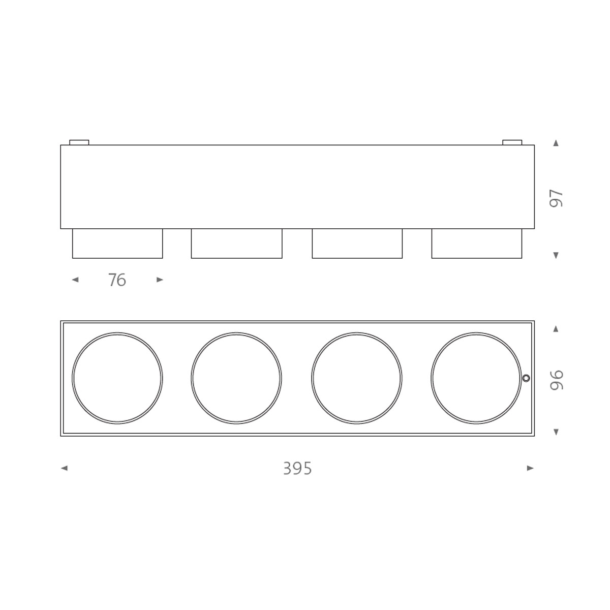 Wittenberg 4.0, wi4-ab-4e-hb Aufbaustrahler, Schwarz matt, Warmweiß 3000K, Flood 38°, Bluetooth