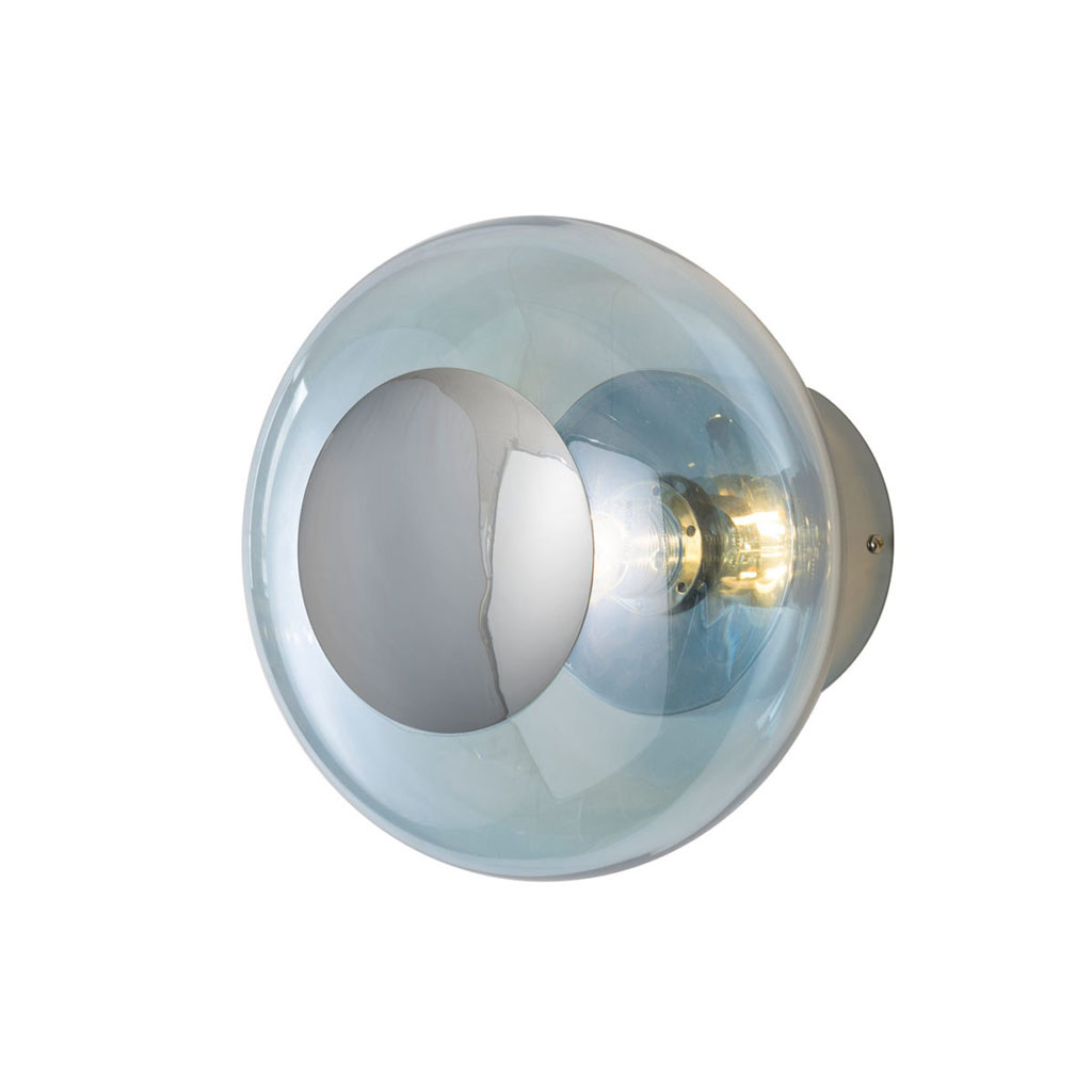 Horizon Wand-/ Deckenleuchte S Ø 21 cm, Topaz Blue, Silber