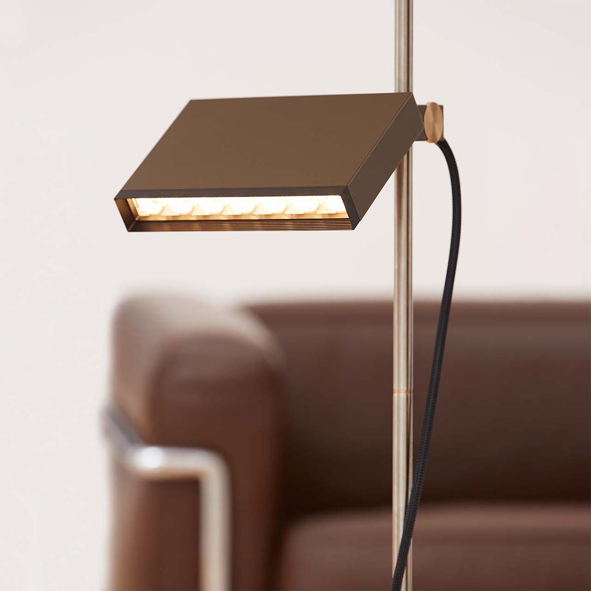 Flat-Box-LED Stehleuchte, H: 152 cm, Dunkelbronze Flat-Box-LED Stehleuchte, H: 152 cm, Dunkelbronze