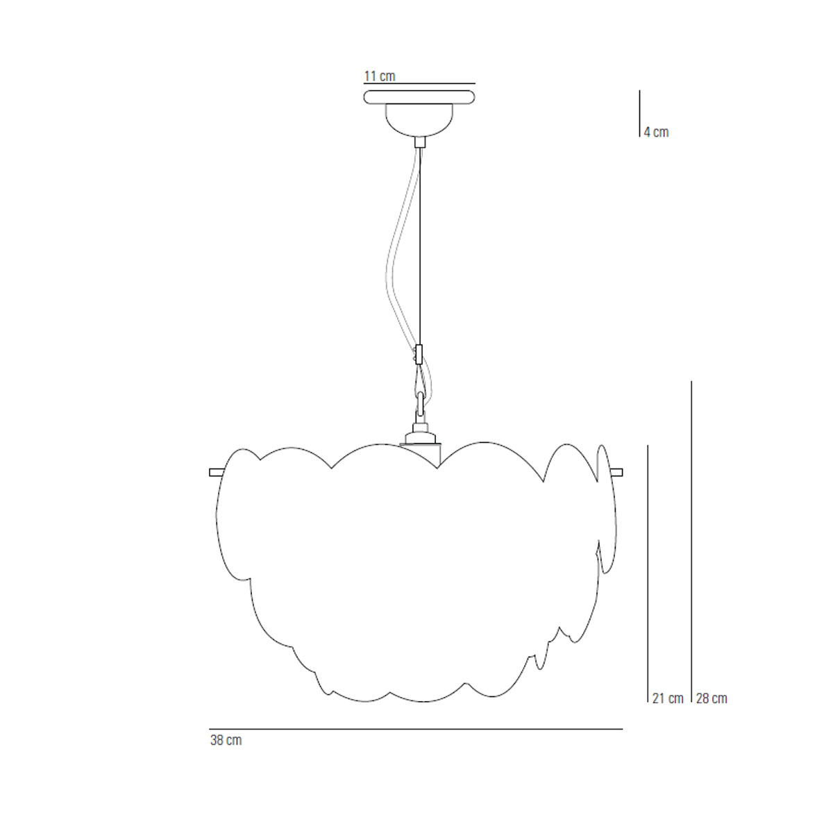 Pembridge Size 1 Pendelleuchte, Ø: 38 cm