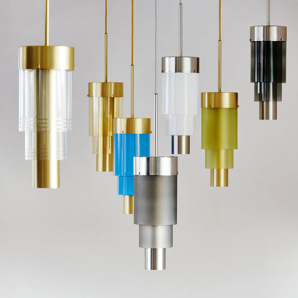 A-Spire Pendelleuchte L Ø 14 cm, Sanded Olive, Silber