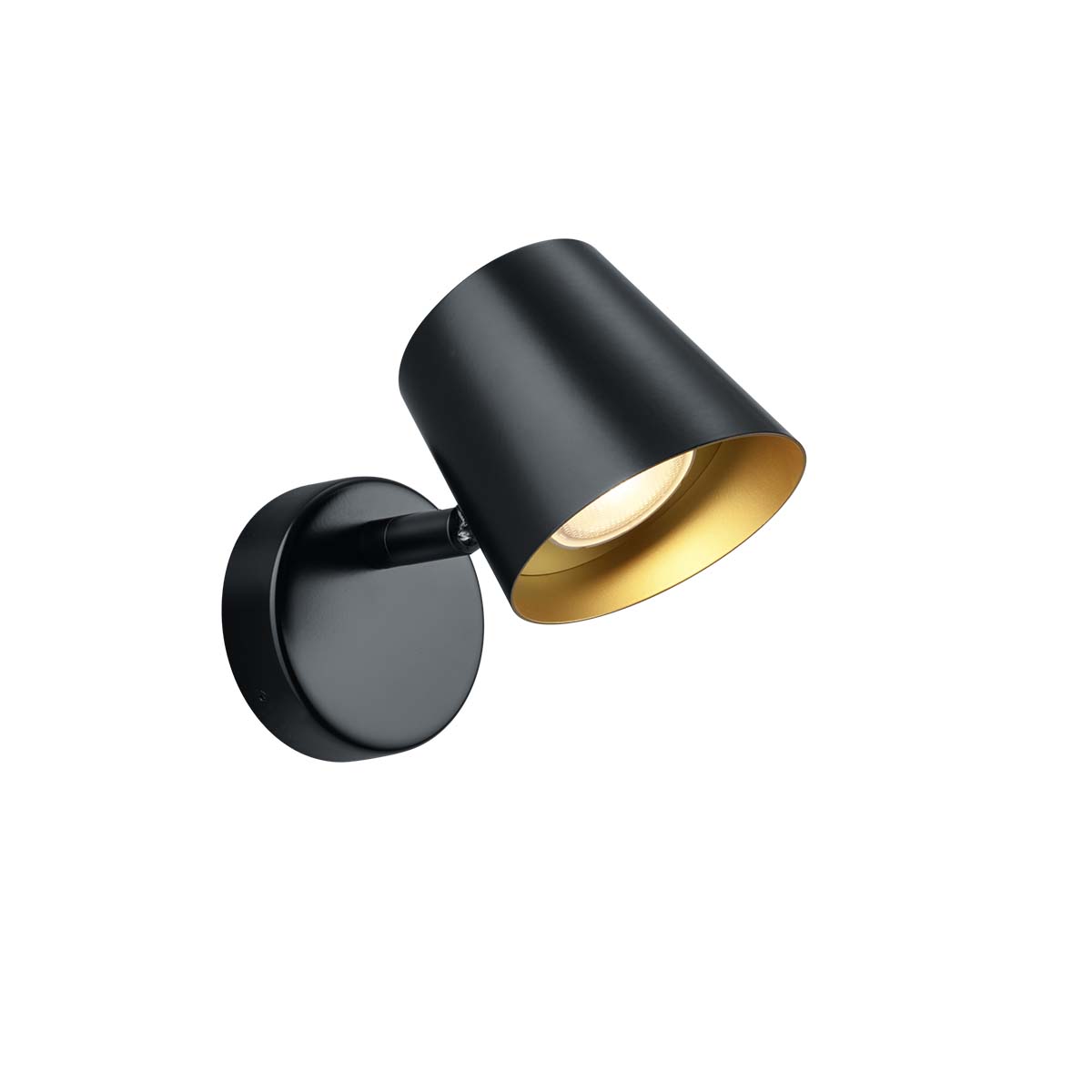 Kleine moderne Wandleuchte in der Farbe schwarz und gold