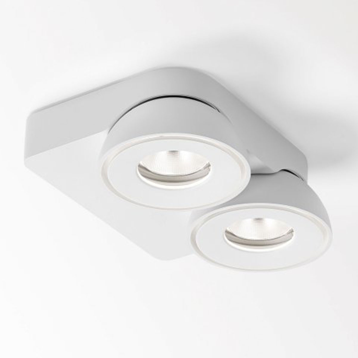 DeltaLight TWEETER M ON 2 93050 DIM8 Aufbaustrahler, L: 16,4 cm, B: 12,8 cm Weiß, Warmweiß 3000K, 50° Weiß 3000K Modern & neutral – Design- für Küche schwenkbar & drehbar