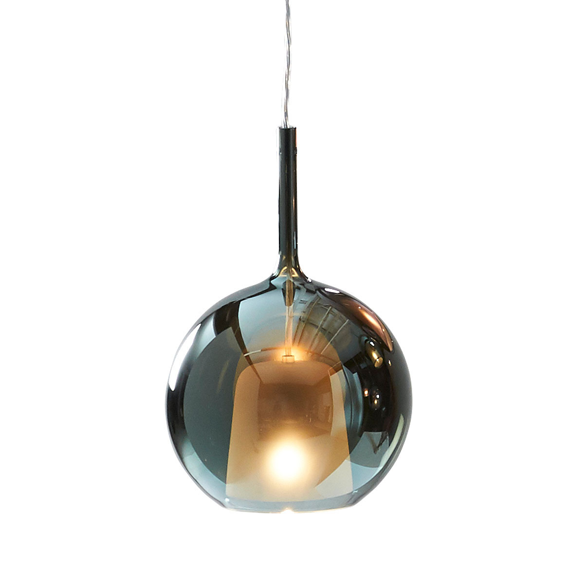 Glo 0811-21 Medium Pendelleuchte Ø: 25 cm, Schwarz Glas, 4 m