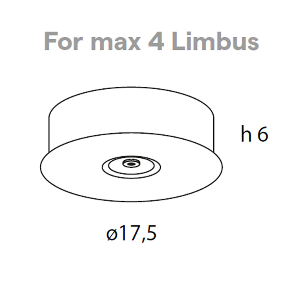 Baldachin Round Rose L, Ø: 17,5 cm, Weiß, Phase Cut