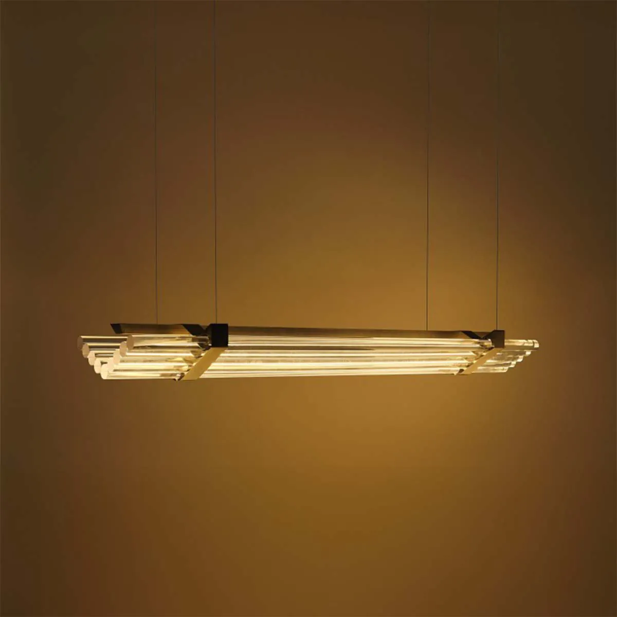 DCW Editions Seagull Pendant Horizontal 1200 Pendelleuchte, L: 120 cm, Bronze Casambi