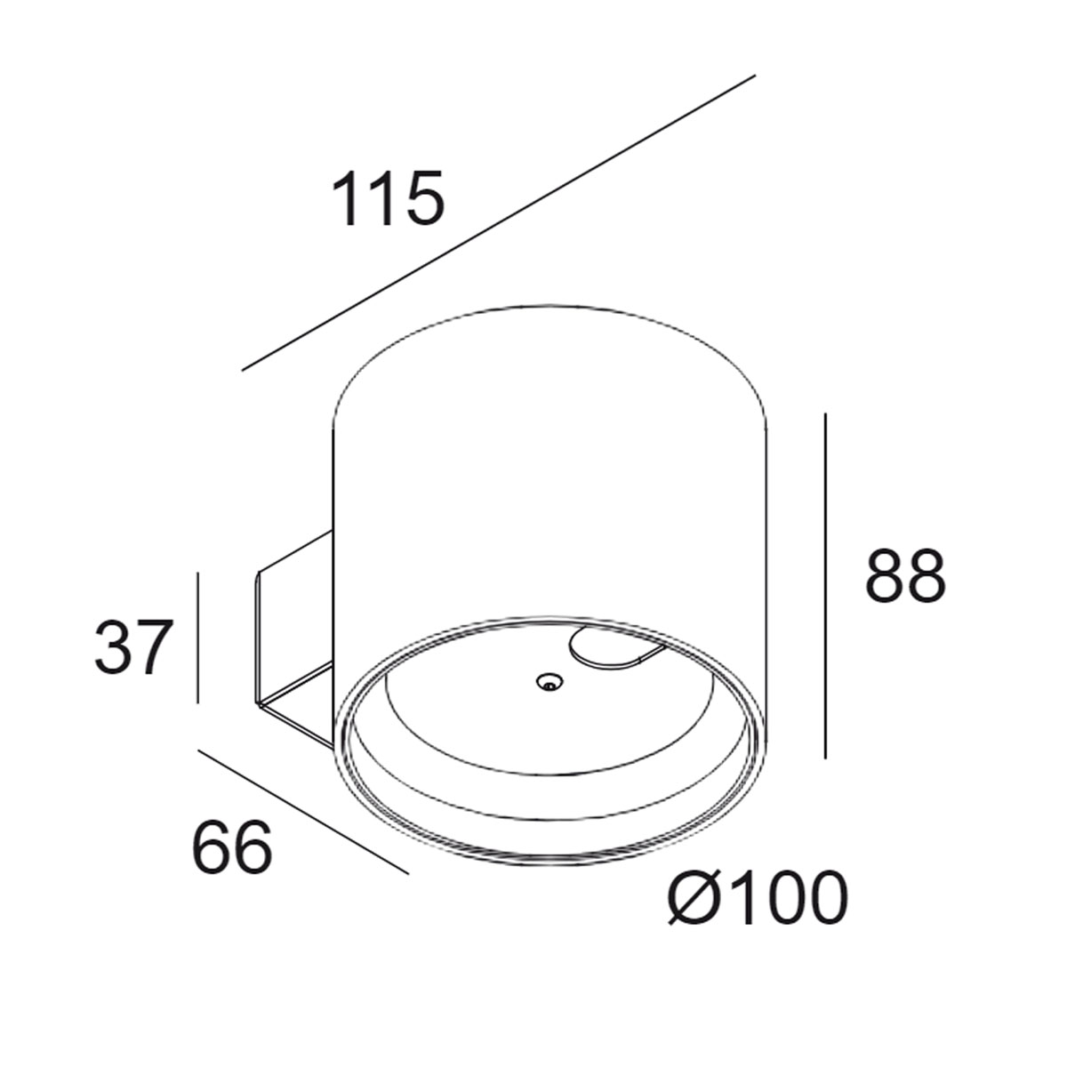 ORBIT LED 930 DIM8 Wandleuchte, Ø: 10 cm, H: 8,8 cm, Schwarz & Vergoldet Mat, Warmweiß 3000K