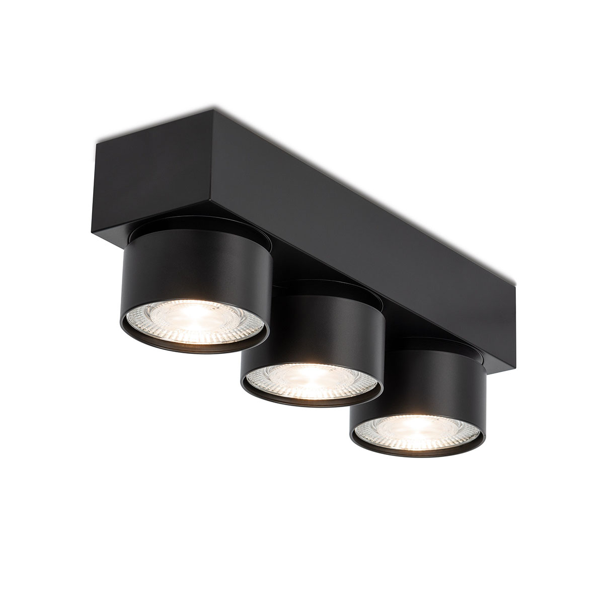 Wittenberg 4.0, wi4-ab-3e Aufbaustrahler, Schwarz matt, Extra-Warmweiß 2700K, Spot 12°, Phase Cut Wittenberg 4.0, wi4-ab-3e Aufbaustrahler, Schwarz matt, Warmweiß 3000K, Flood 38°, Bluetooth