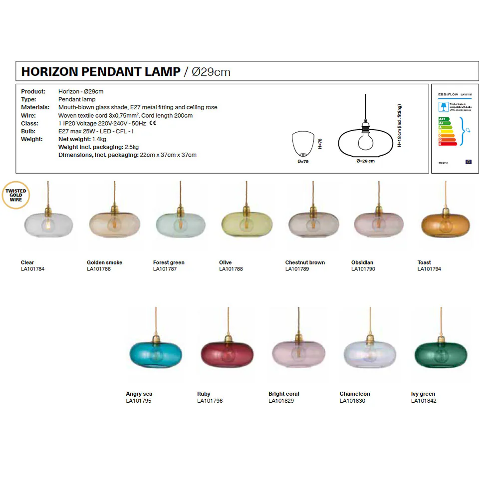 Horizon Pendelleuchte M Ø 29 cm, Toast, Gold