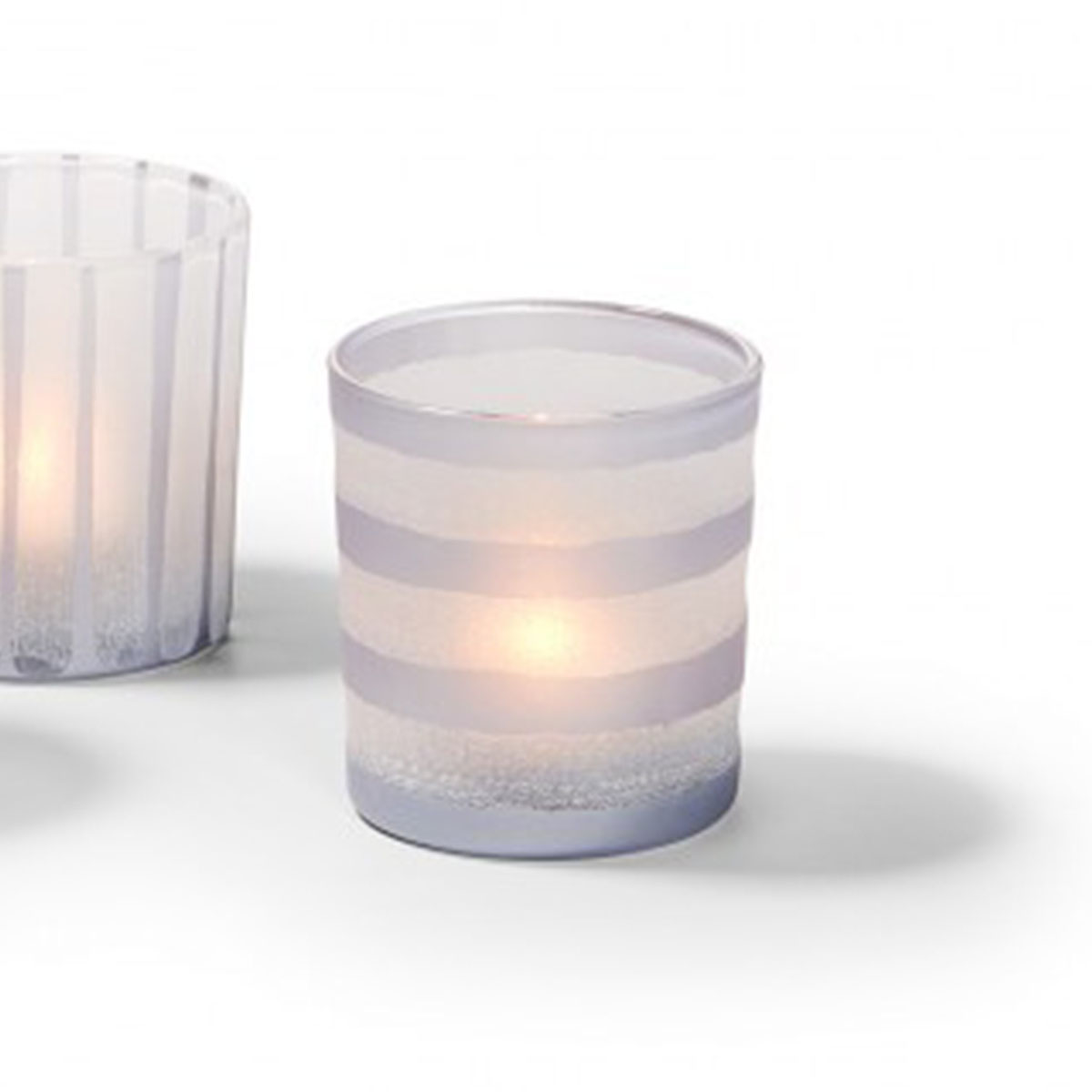 Cloud Teelichtgläser, Muster Blockstreifen, H: 10 cm