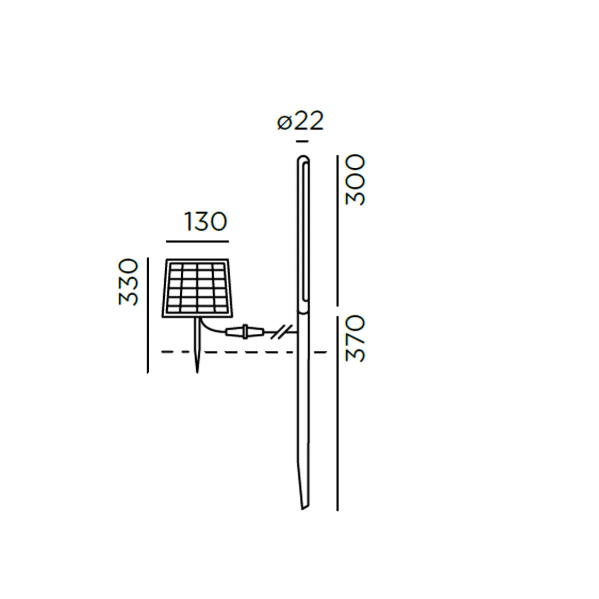 kal solar Erdspießleuchte, H: 30 cm