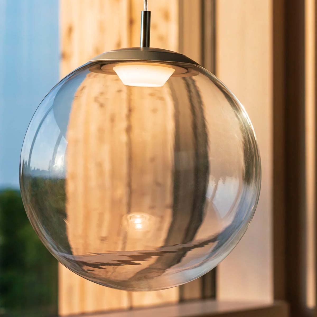 Mawa Design glaskugelleuchte led ku4 Pendelleuchte, Ø: 40 cm Weiß matt Opalglas Warmweiß 3000K Phase Cut